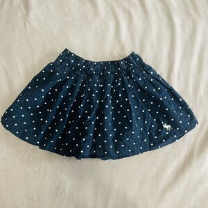Abercrombie Navy Polka Dot Stretchy Skirt Size Youth Medium